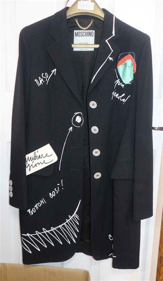 A 1980s Moscino couture Italian black jacket